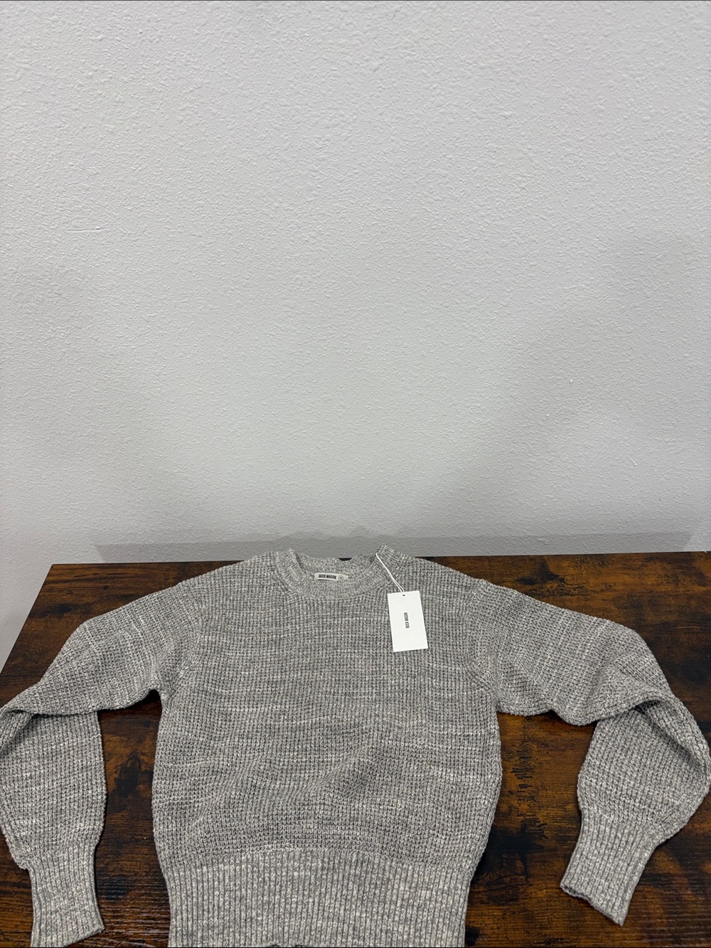Buck Mason Seafarer Shrunken Crew Sweater Heather Grey XS